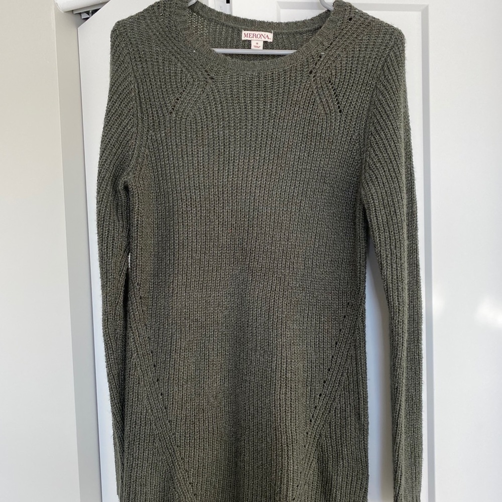 Green sweater dress/tunic